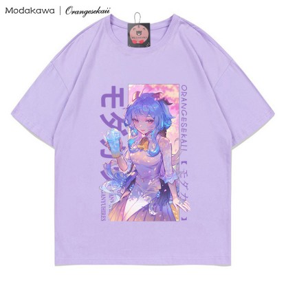 MODAKAWA × orangesekaii ganyuhires プリントTシャツ - Purple - 5XL - image 1