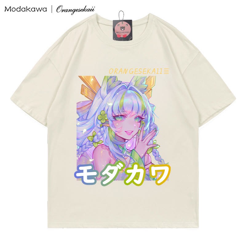 MODAKAWA × orangesekaii kitsunya プリントTシャツ - Beige - 5XL - image 2
