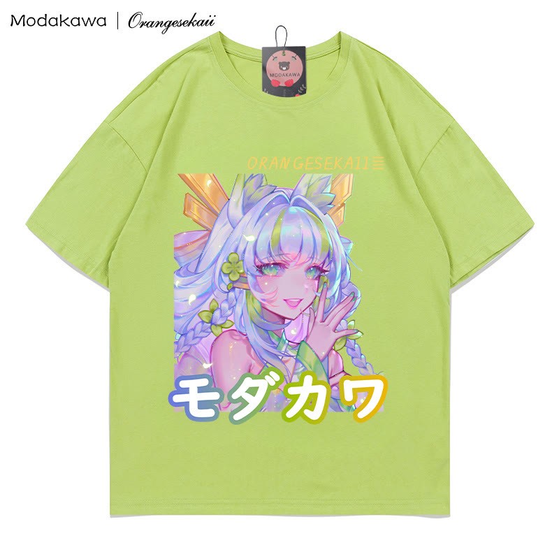 MODAKAWA × orangesekaii kitsunya プリントTシャツ - Green - 5XL - image 1