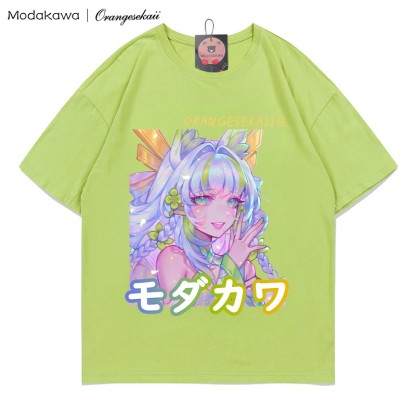 MODAKAWA × orangesekaii kitsunya プリントTシャツ - Green - 5XL - image 1