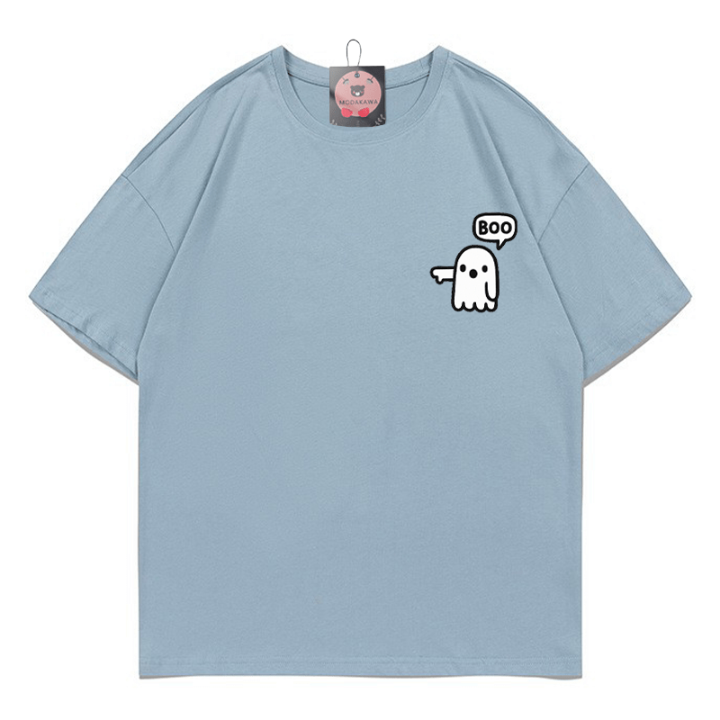 ゴーストプリントTシャツ - Dusty Blue - 5XL - image 7