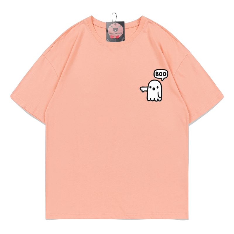ゴーストプリントTシャツ - Peach - 5XL - image 4