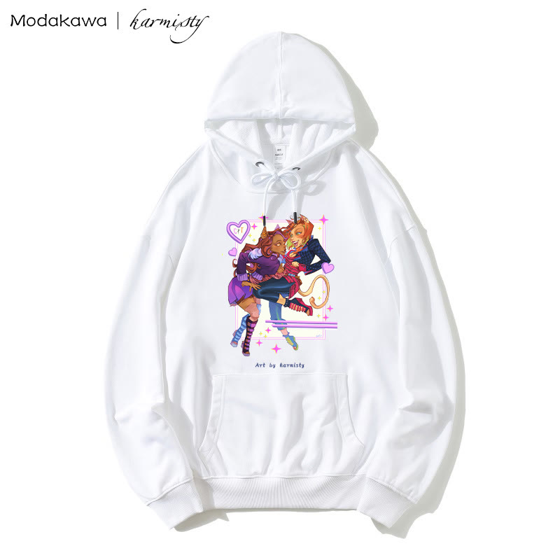 MODAKAWA X karmisty キティガールプリント ルーズパーカー - White - 5XL - image 1