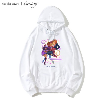 MODAKAWA X karmisty キティガールプリント ルーズパーカー - White - 5XL - image 1