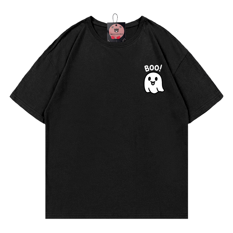BOOゴーストプリントTシャツ - 黒 - 5XL - image 2