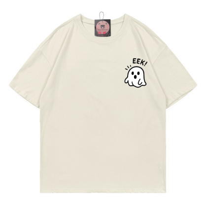 EEKゴーストプリントTシャツ - ベージュ - 5XL - image 2