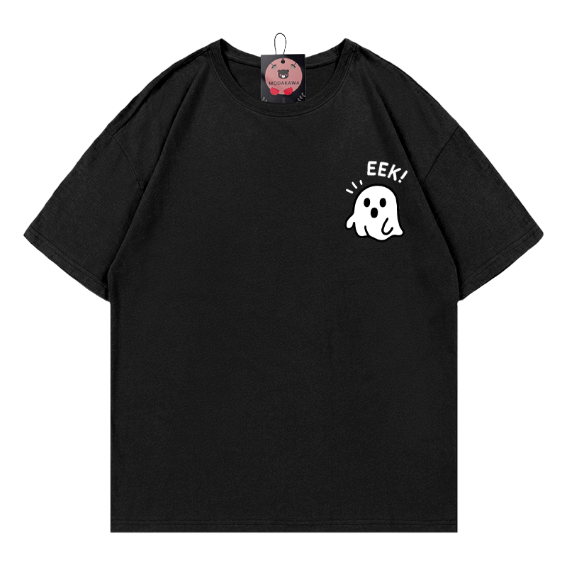 EEKゴーストプリントTシャツ - 黒 - 5XL - image 1