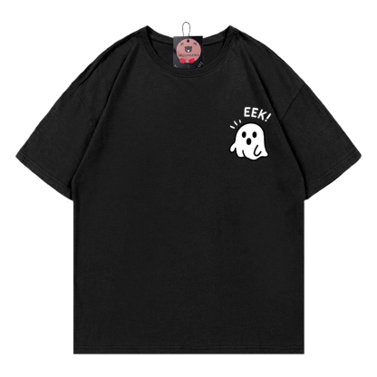 EEKゴーストプリントTシャツ - 黒 - 5XL - image 1