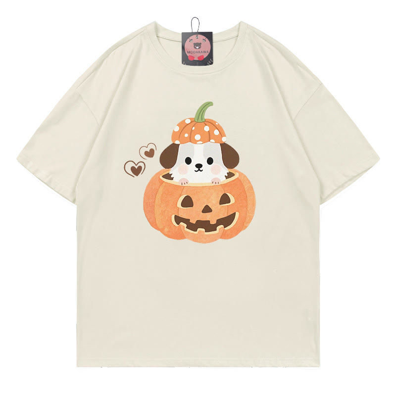 パンプキンパピープリントTシャツ - ベージュ - 5XL - image 2