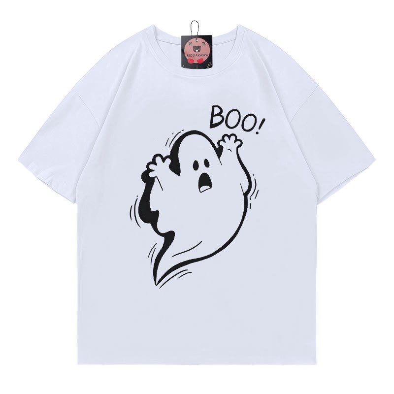 BOOゴーストプリントTシャツ - 白 - 5XL - image 2