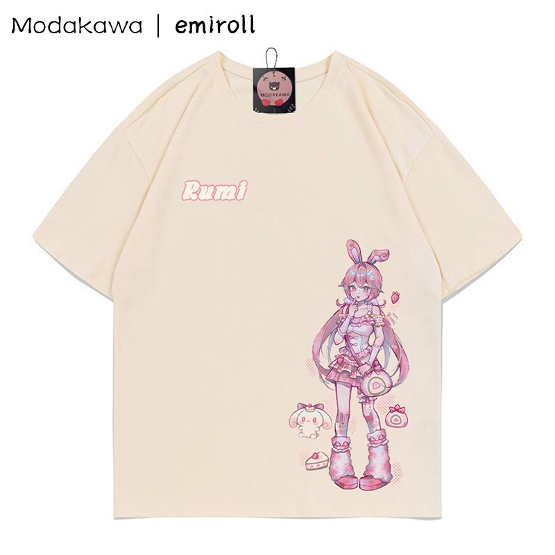 MODAKAWA × emiroll ルミプリントTシャツ - Apricot - 5XL - image 1