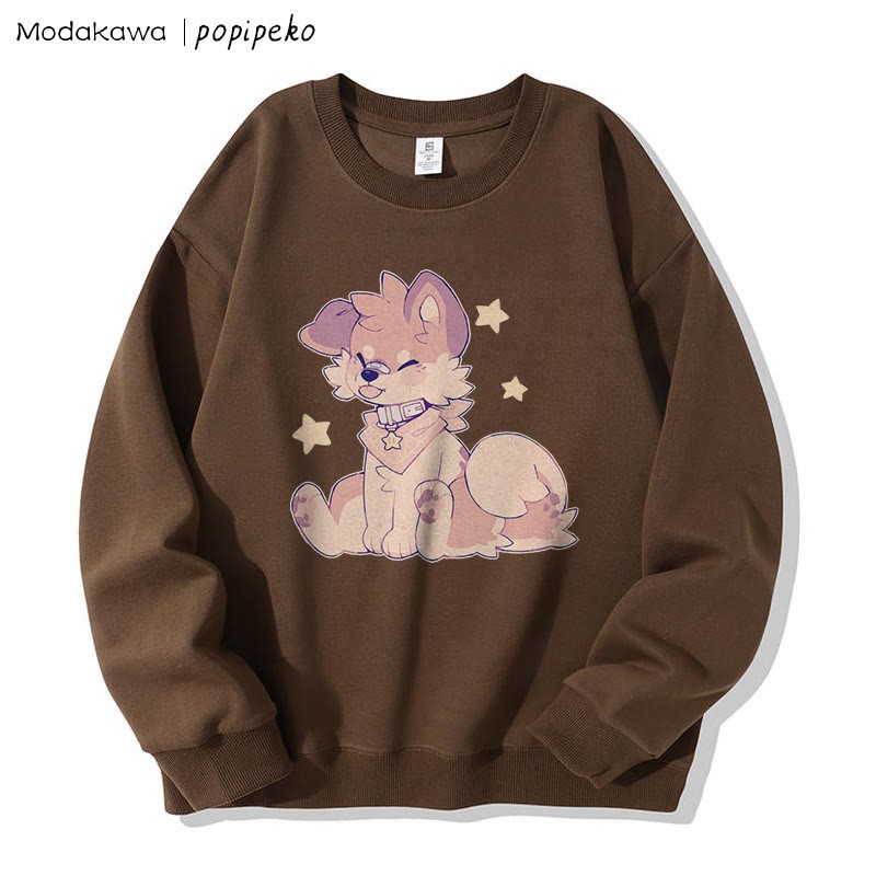 MODAKAWA X popipeko パピープリント ラウンドカラー スウェットシャツ - Brown - 5XL - image 2