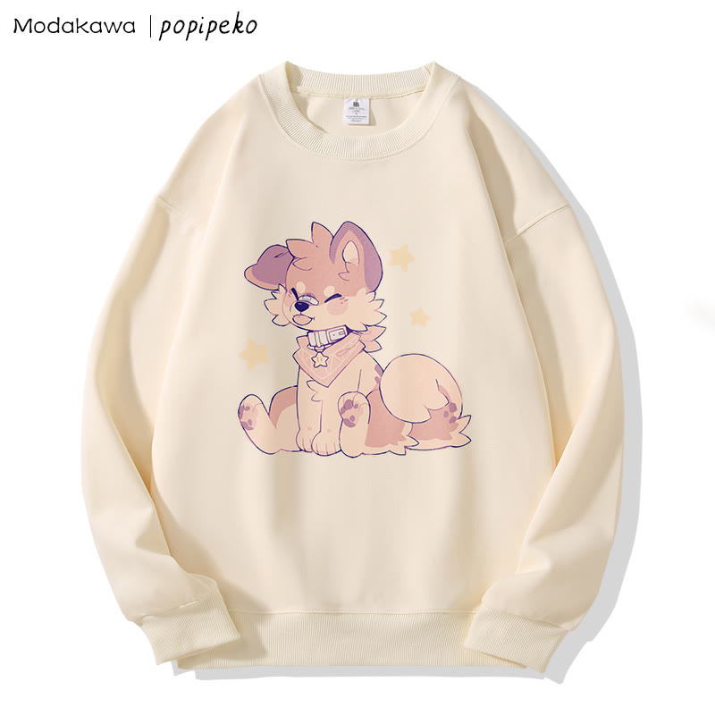 MODAKAWA X popipeko パピープリント ラウンドカラー スウェットシャツ - Apricot - 5XL - image 1