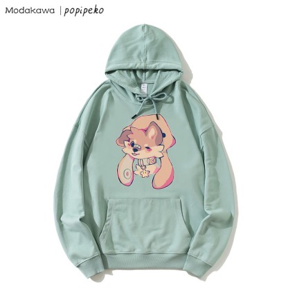 MODAKAWA × popipeko パピープリント ルーズパーカー - Green - 5XL - image 1