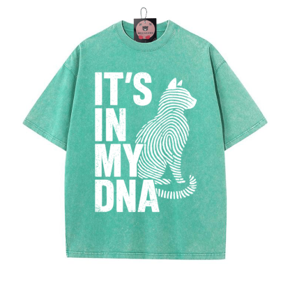 IT'S IN MY DNA 指紋キティプリント ヴィンテージウォッシュTシャツ - 緑 - 5XL - image 3