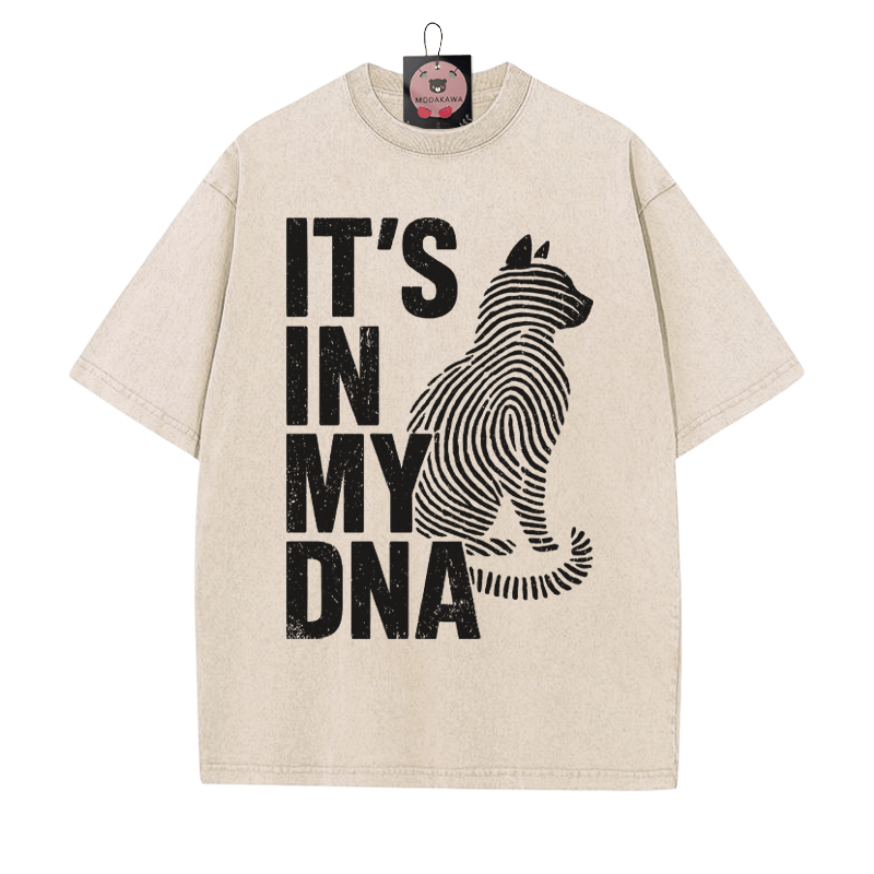 IT'S IN MY DNA 指紋キティプリント ヴィンテージウォッシュTシャツ - アプリコット - 5XL - image 1