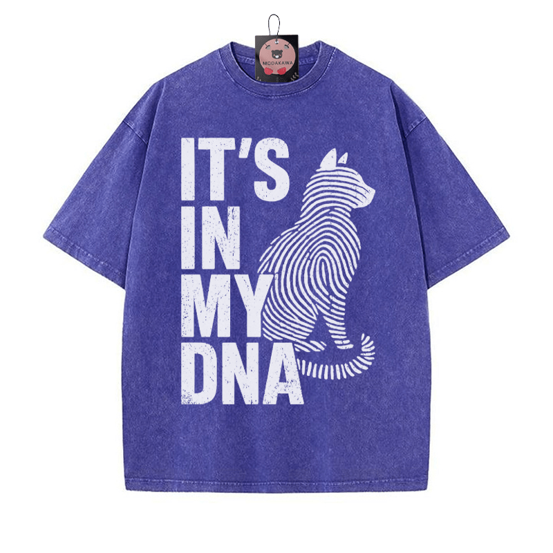 IT'S IN MY DNA 指紋キティプリント ヴィンテージウォッシュTシャツ - 青 - 5XL - image 2
