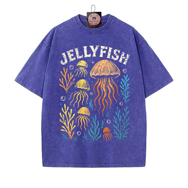 JELLYFISH ヴィンテージウォッシュTシャツ - 青 - 5XL - image 3