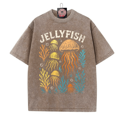 JELLYFISH ヴィンテージウォッシュTシャツ - 茶色 - 5XL - image 1