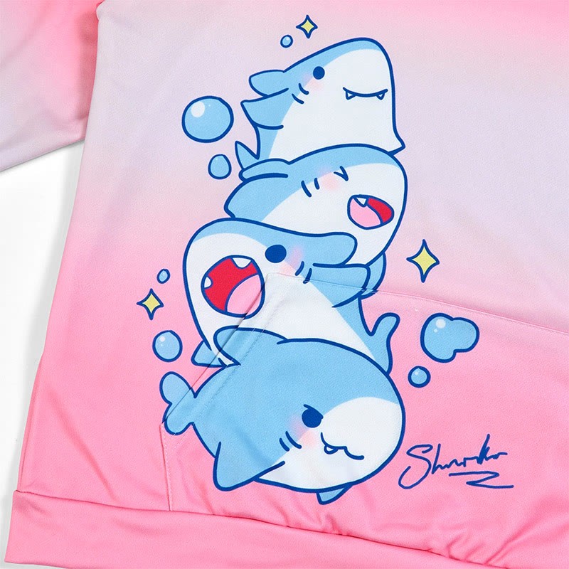 Modakawaシャークレタープリント ルーズパーカー - image 12