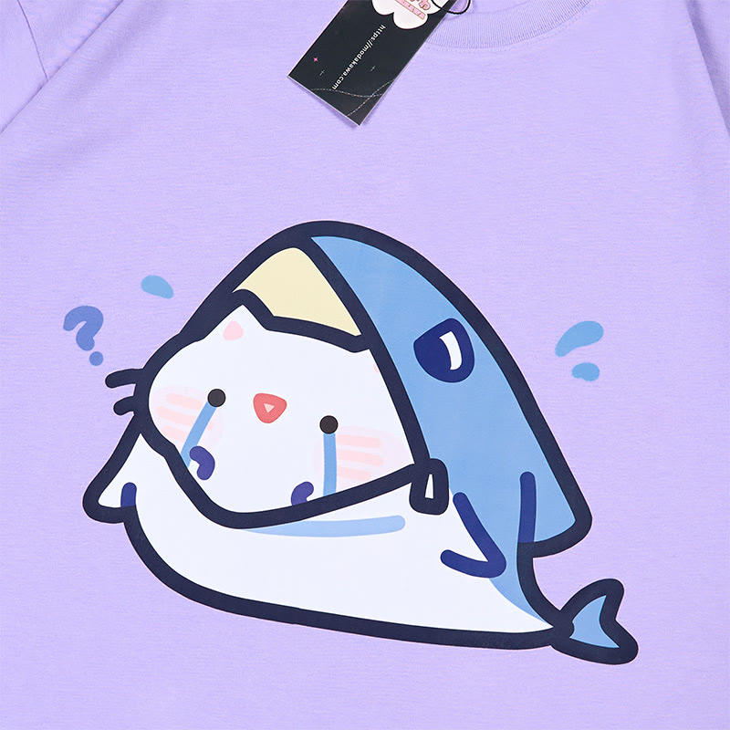 MODAKAWA X gud_doodleキティシャークプリントTシャツ - image 2