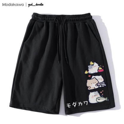 MODAKAWA x gud_doodleキティプリントショートパンツ - 黒 - 5XL - image 2