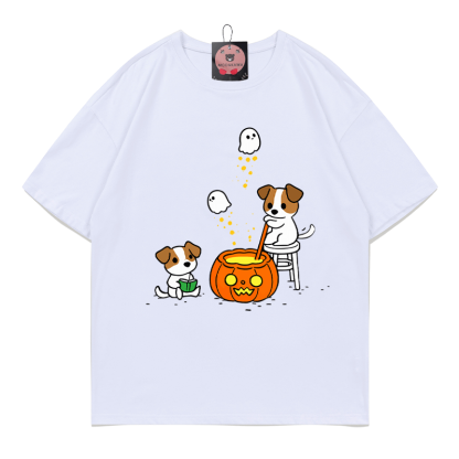 ハウル・オ・ウィーン ブリューパピー パンプキンゴースト グラフィック Tシャツ - 白 - 5XL - image 2