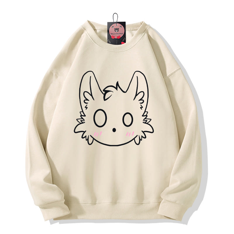 リトルモンスタープリント ラウンドカラー スウェットシャツ - Apricot - 5XL - image 8