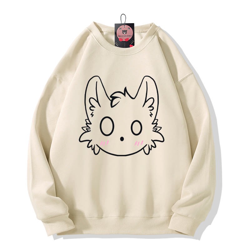 リトルモンスタープリント ラウンドカラー スウェットシャツ - Apricot - 5XL - image 8