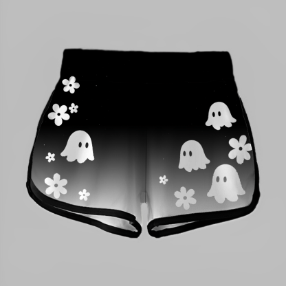 グラデーションゴーストフラワーハロウィングラフィックショーツ - image 2