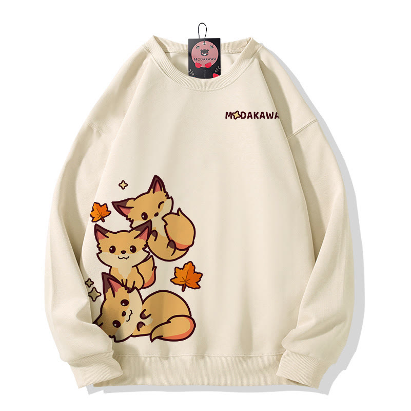 スタックドフォックスグラフィックMODAKAWAスウェットシャツ - Apricot - 5XL - image 1