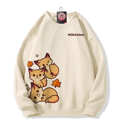 スタックドフォックスグラフィックMODAKAWAスウェットシャツ - Apricot - 5XL - image 1