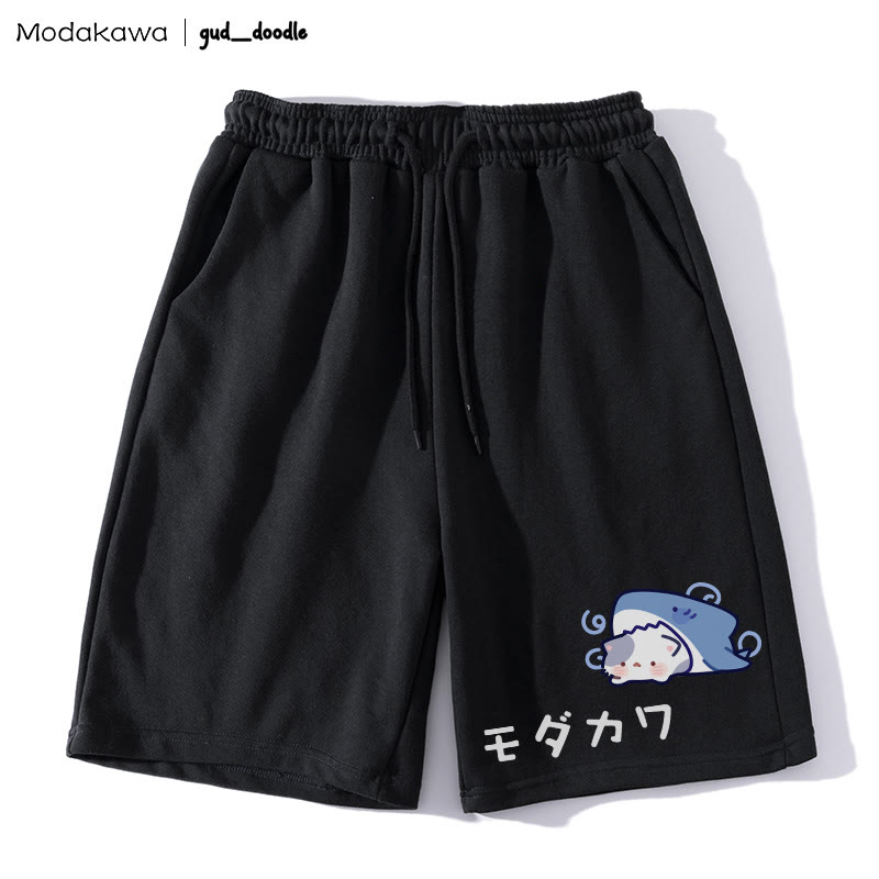 MODAKAWA x gud_doodleシャークキティ グラフィック ショーツ - 黒 - 5XL - image 1