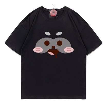レッサーパンダプリントTシャツ - Black - 5XL - image 1