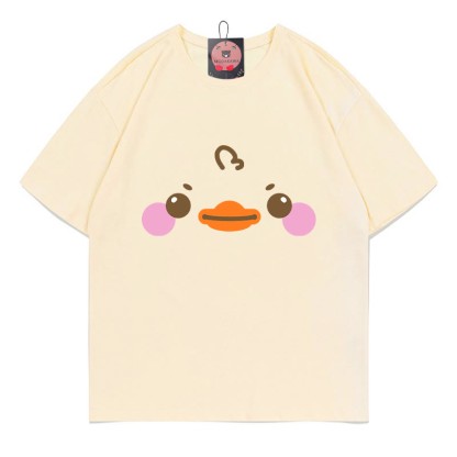 ダックプリントTシャツ - Apricot - 5XL - image 1