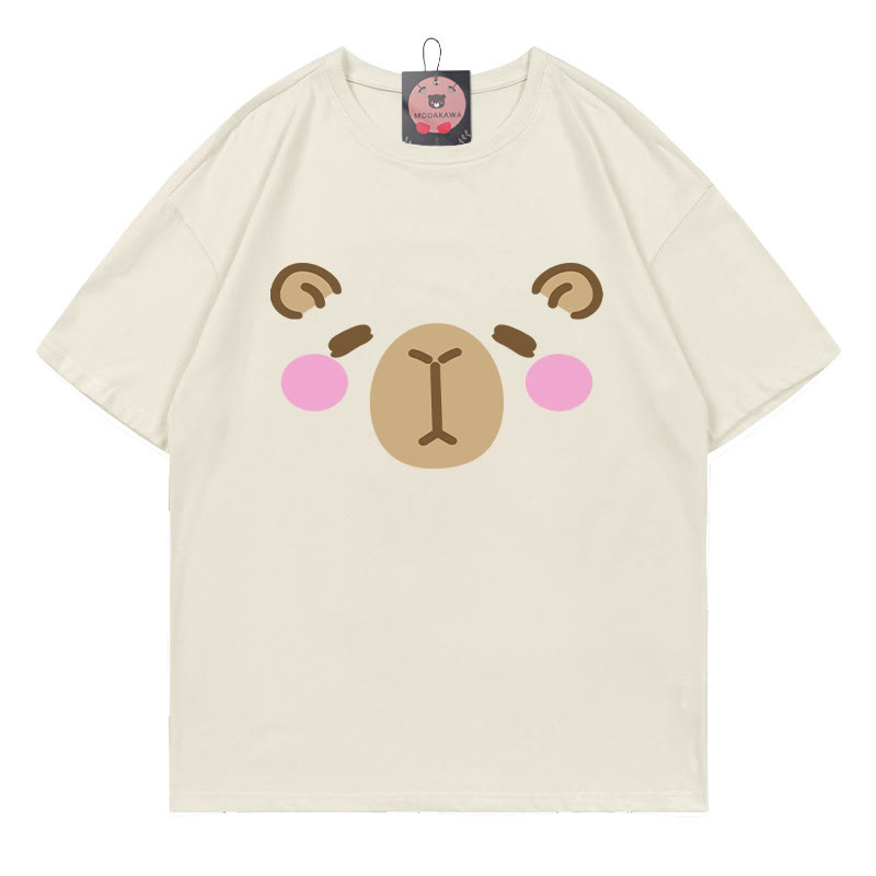 カピバラプリントTシャツ - Beige - 5XL - image 1
