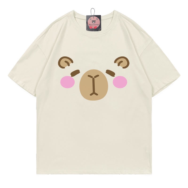 カピバラプリントTシャツ - Beige - 5XL - image 1
