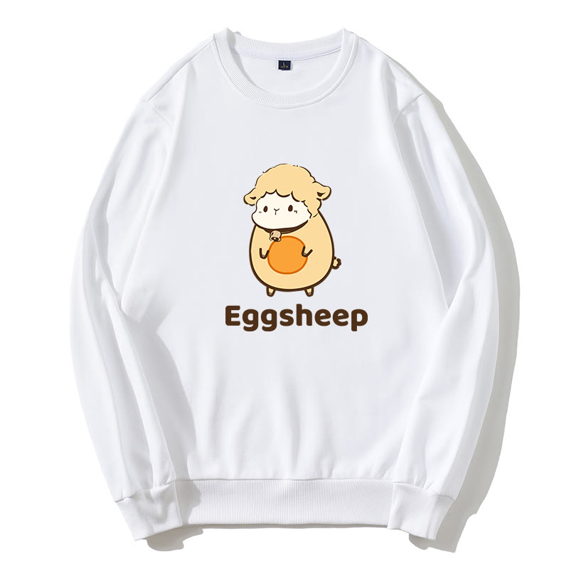 EGGSHEEP エッグシープ グラフィック ラウンドカラー スウェットシャツ - 白 - 5XL - image 2