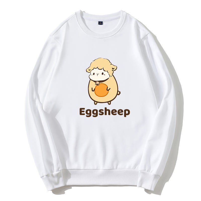 EGGSHEEP エッグシープ グラフィック ラウンドカラー スウェットシャツ - 白 - 5XL - image 2