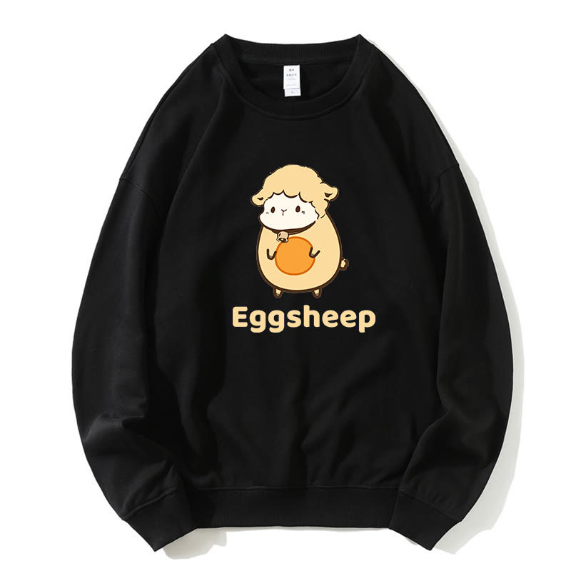 EGGSHEEP エッグシープ グラフィック ラウンドカラー スウェットシャツ - 黒 - 5XL - image 1