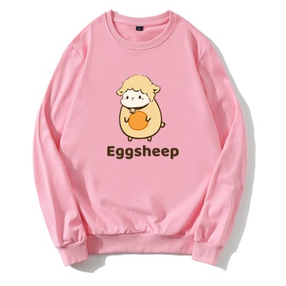 EGGSHEEP エッグシープ グラフィック ラウンドカラー スウェットシャツ - ピンク - 5XL - image 4