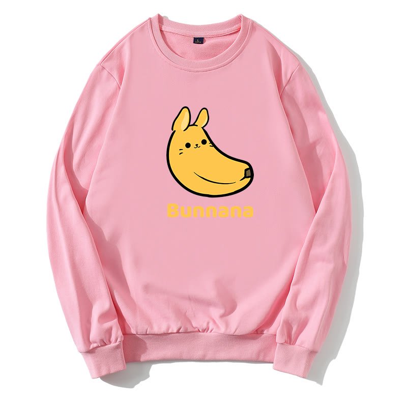 BUNNANA バニーバナナグラフィック ラウンドカラー スウェットシャツ - ピンク - 5XL - image 2