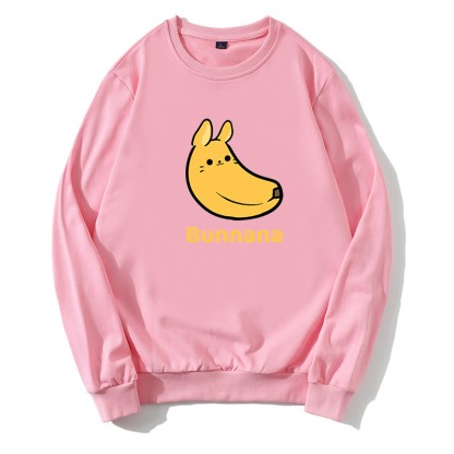 BUNNANA バニーバナナグラフィック ラウンドカラー スウェットシャツ - ピンク - 5XL - image 2