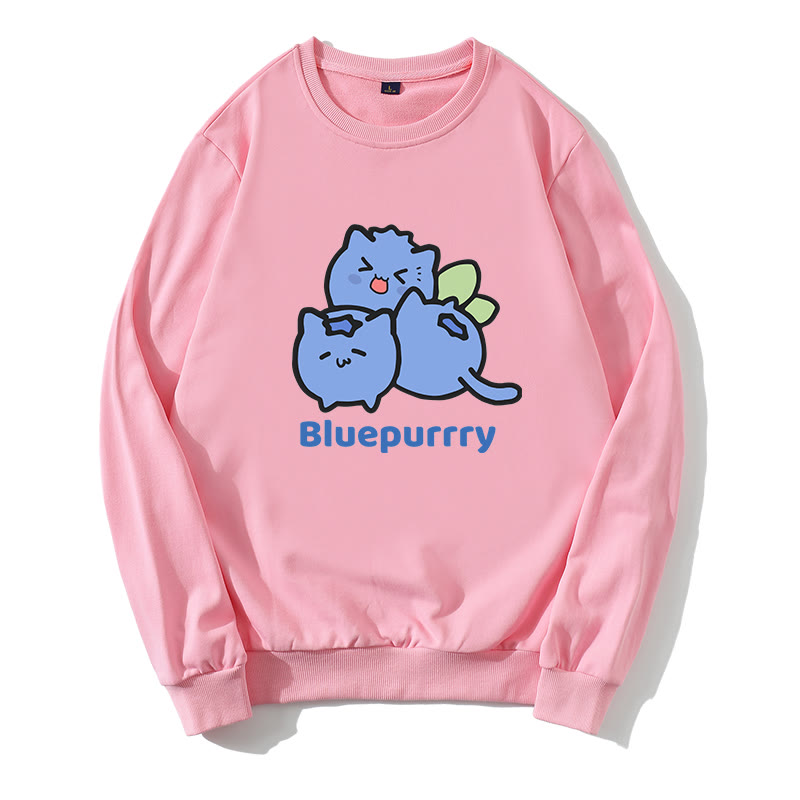 BLUEPURRRY ブルーベリーパーグラフィック ラウンドカラー スウェットシャツ - ピンク - 5XL - image 2