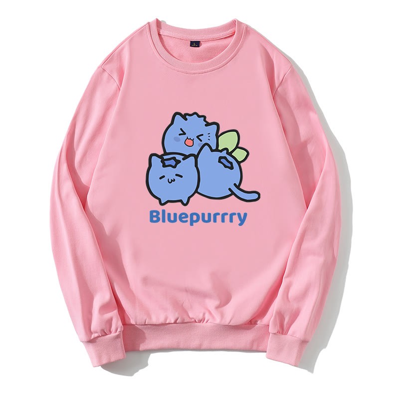 BLUEPURRRY ブルーベリーパーグラフィック ラウンドカラー スウェットシャツ - ピンク - 5XL - image 2