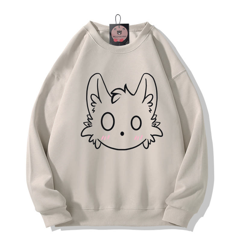 リトルモンスタープリント ラウンドカラー スウェットシャツ - Light Beige - 5XL - image 7