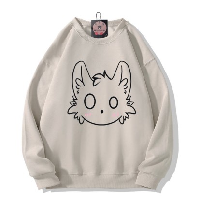 リトルモンスタープリント ラウンドカラー スウェットシャツ - Light Beige - 5XL - image 7