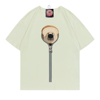 ブレッドドッグ ジッパープリント100%綿ModakawaTシャツ - Green - 5XL - image 3