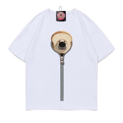 ブレッドドッグ ジッパープリント100%綿ModakawaTシャツ - White - 5XL - image 1