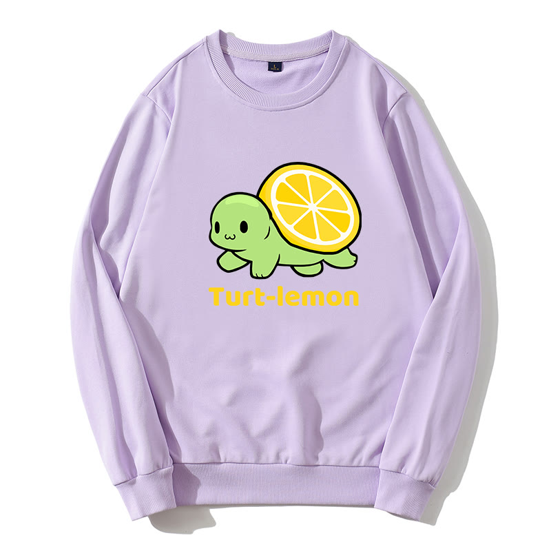 TURT-lEMON タートルレモングラフィック ラウンドカラー スウェットシャツ - 紫 - 5XL - image 2